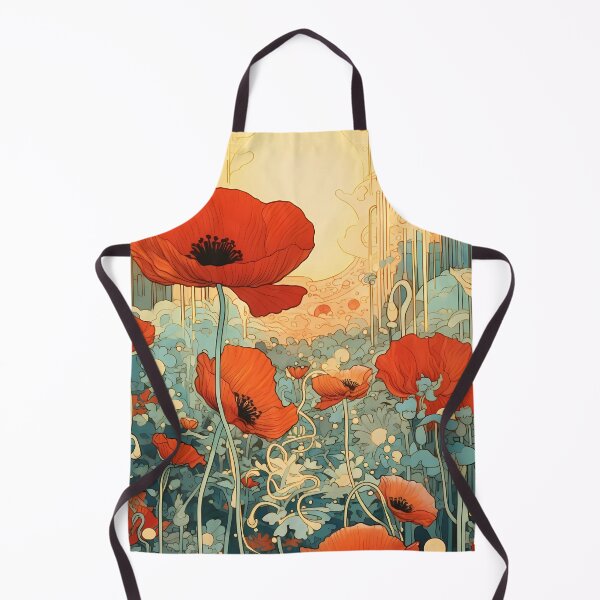 Item preview, artistic abstract poppies flower 04 designed and sold by UnaWu533.