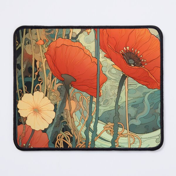 Item preview, artistic abstract poppies flower 05 designed and sold by UnaWu533.