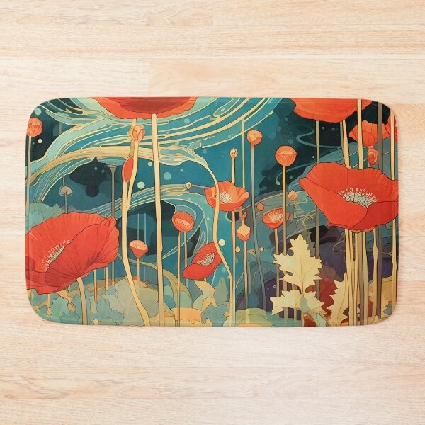 Item preview, artistic abstract poppies flower 06 designed and sold by UnaWu533.