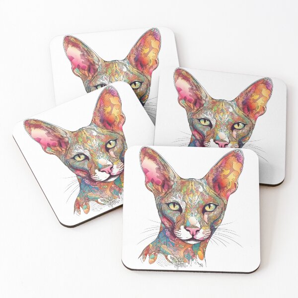 Item preview, Oriental Shorthair Art - Vibrant Cat Portrait Design for Feline Lovers: Modern, Colorful & Whimsical designed and sold by DooodleGod.