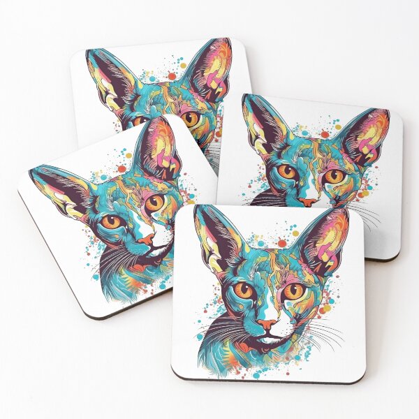 Item preview, Colorful Oriental Shorthair Art: Vibrant Pet Portrait Design designed and sold by DooodleGod.