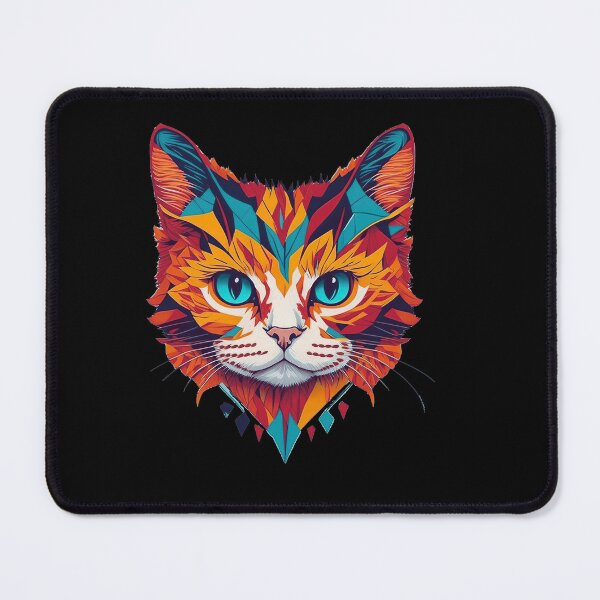 Item preview, Whimsical Whiskers - Symmetrical Colorful Cat Face designed and sold by kanjxtan.