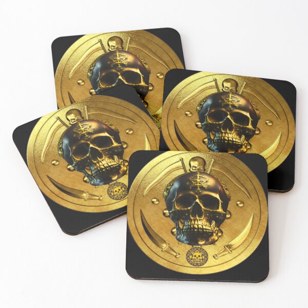 Item preview, Pirate Skull Golden Coin designed and sold by oldtimesss.