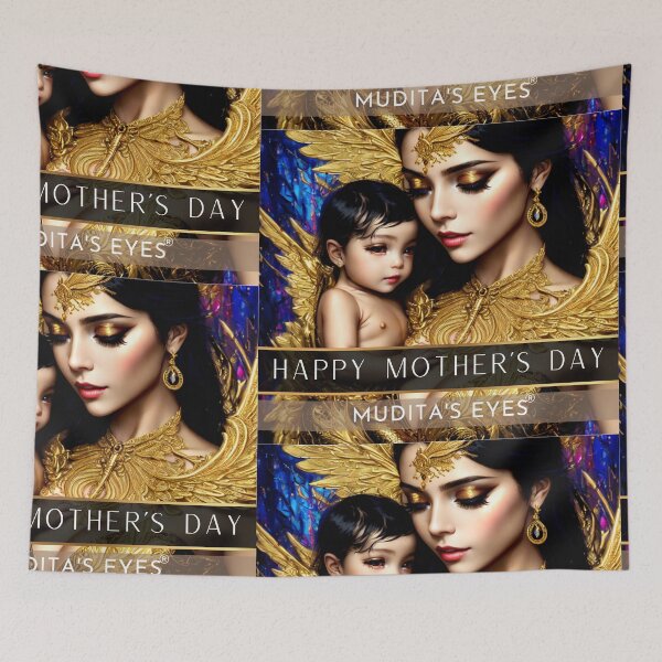 Item preview,  Lovely " Happy Mother's Day" Angelic Golden Mother and Baby Sticker designed and sold by MuditasEyes.