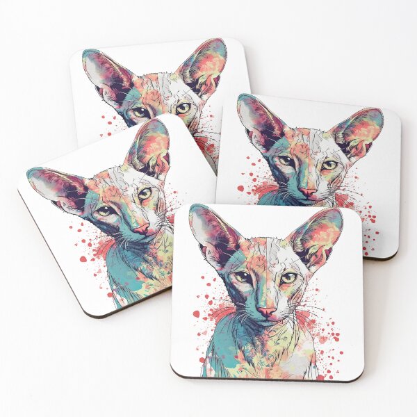 Item preview, Oriental Shorthair Mixed Media Art: Feline Love from Catty Creations designed and sold by DooodleGod.