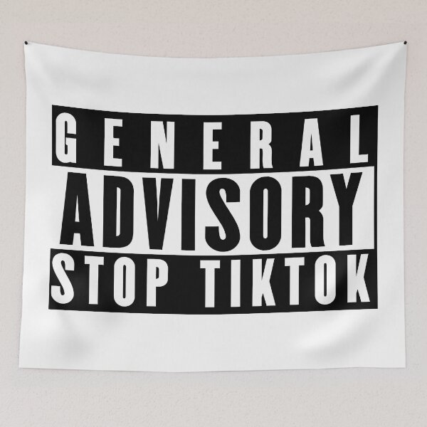 Item preview, General Advisory Stop TikTok Design designed and sold by ZetaDream.