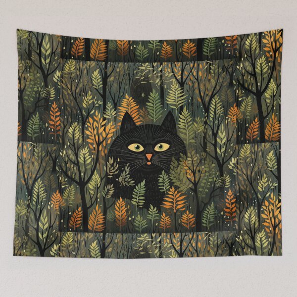 Item preview, Black Cat Forest Pattern designed and sold by MNFTs.