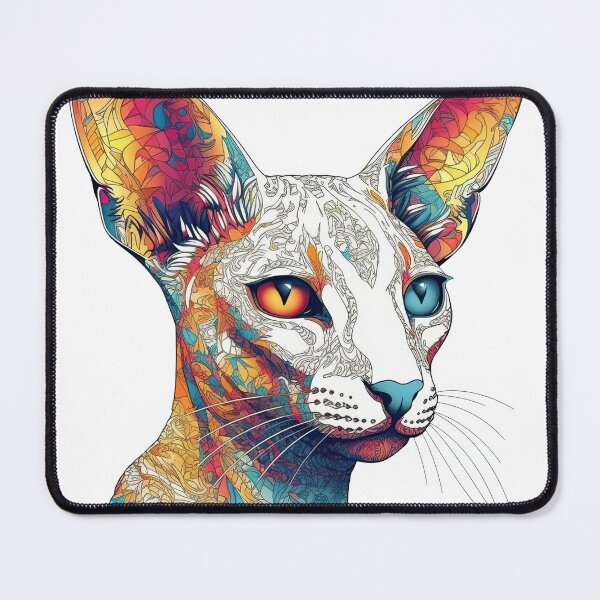 Item preview, WhimsiCats: Surreal Oriental Shorthair Cat Breed Apparel & Accessories with Vibrant Digital Art. designed and sold by DooodleGod.