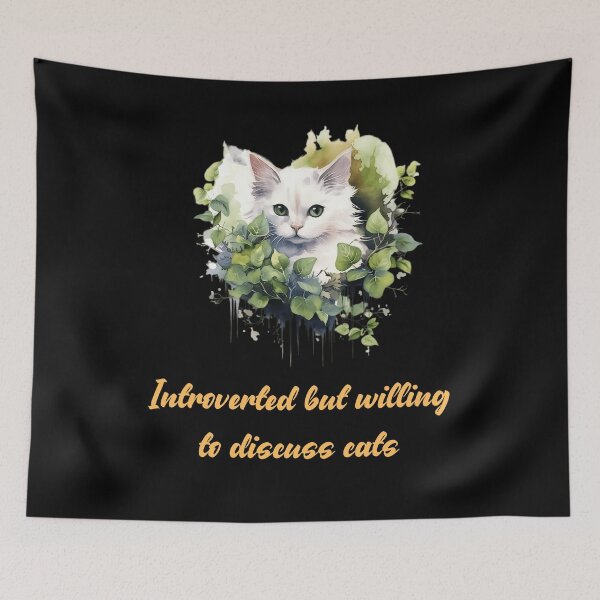 Item preview, Introverted but willing to discuss cats designed and sold by Dominika Bednarska.