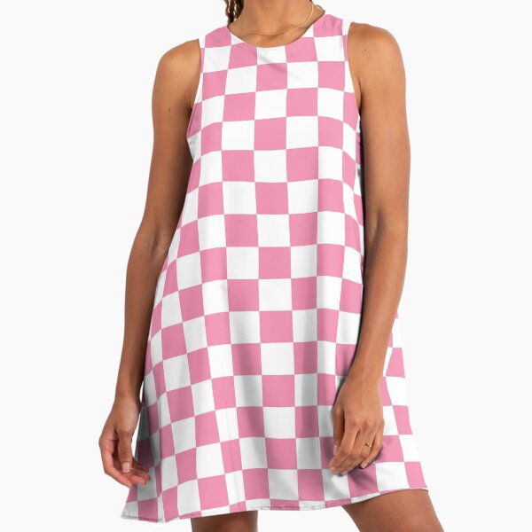 Checkered Hot Pink and White" A-Line Dress for Sale by lornakay | Redbubble