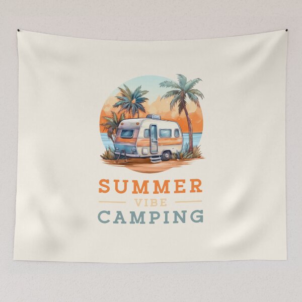 Item preview, Camp Vibe Summer Camping Vacay Travel With Orange Sunset And Palm Trees designed and sold by xenami.