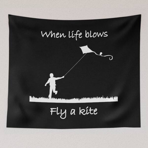 Item preview, When life blows fly a kite (dark background) designed and sold by Jeeb-Arts.