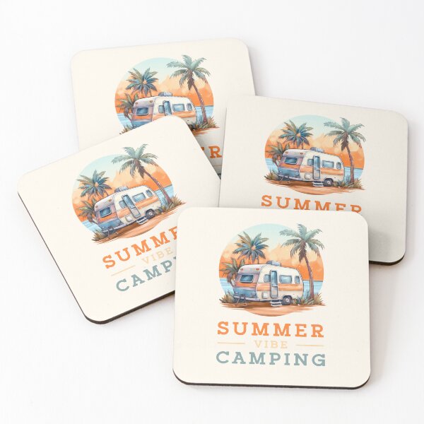 Item preview, Camp Vibe Summer Camping Vacay Travel With Orange Sunset And Palm Trees designed and sold by xenami.