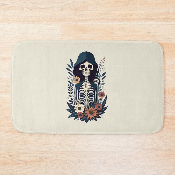 Item preview, Lady skeleton with flowers and leafs designed and sold by Meta-Shoppy.