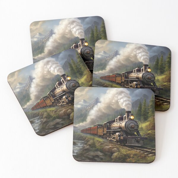 Artikelvorschau, Alte Dampflokomotive mit Zug entworfen und verkauft von Pflugart.