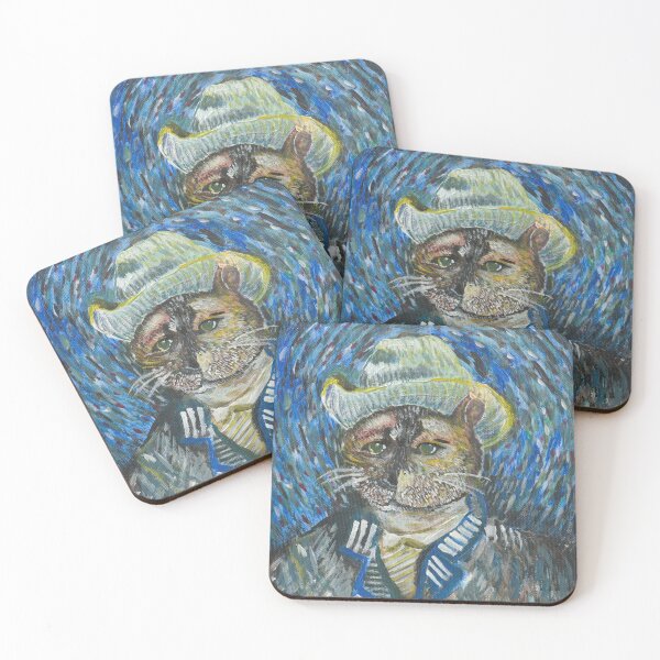 Item preview, homage to van gogh #1 Cat Portrait designed and sold by hisuehowru.