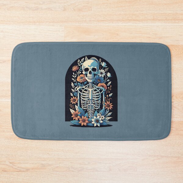 Item preview, Blue Skeleton with flowers and leafs designed and sold by Meta-Shoppy.