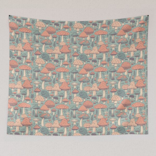 Item preview, Soft Pastel Colors Mushroom Pattern designed and sold by PixelPop1.