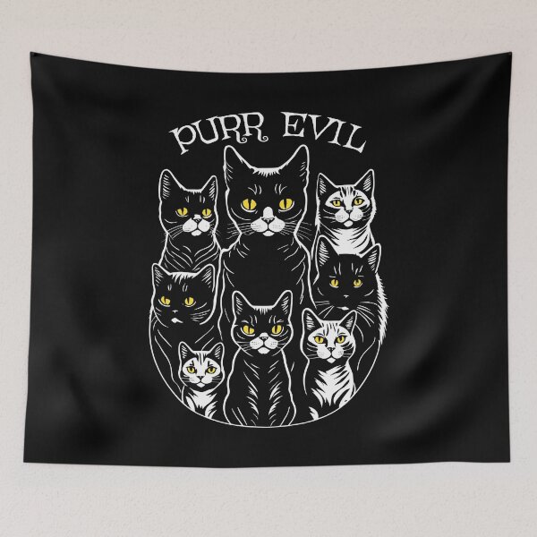 Aperçu de l'œuvre Purr Evil Cat Lover Funny Halloween Spooky Cats créée et vendue par GrandeDuc.