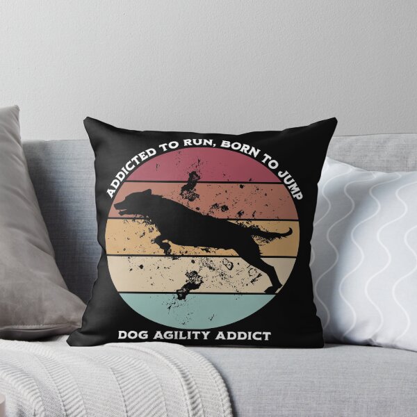 Item preview, Retro Sunset Dog Agility Addicted to Run, Born to Jump designed and sold by Hadesiaq.