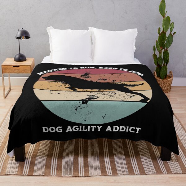 Item preview, Retro Sunset Dog Agility Addicted to Run, Born to Jump designed and sold by Hadesiaq.