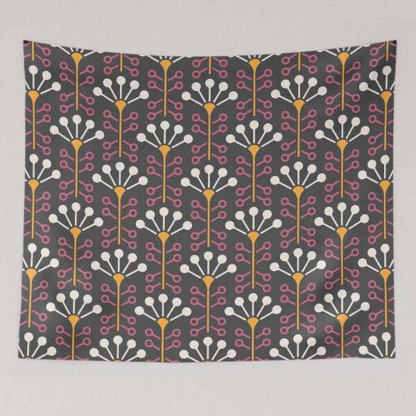Item preview, KF 0070 D - Retro Vintage Dandelion Flower Minimalist 70s Modern Geometric Floral Pattern designed and sold by KhakiFinch.