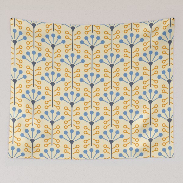 Item preview, KF 0070 F - Retro Vintage Dandelion Flower Minimalist 70s Modern Geometric Floral Pattern designed and sold by KhakiFinch.