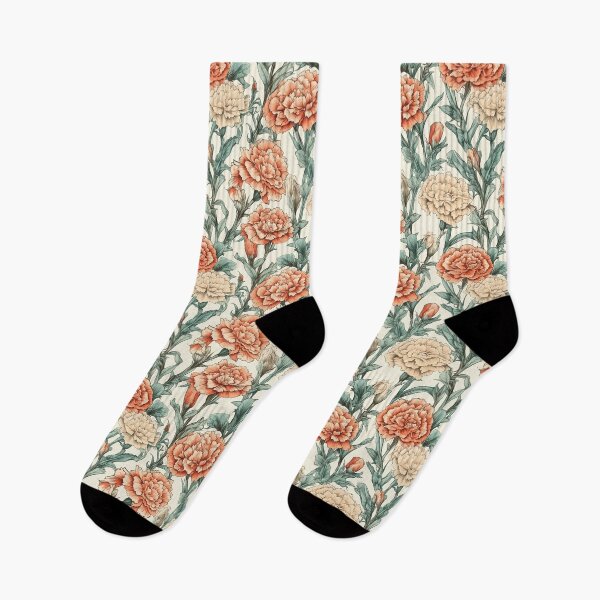 Item preview, Watercolor Soft Pastel Colors Carnation Gillyflower Pattern designed and sold by PixelPop1.