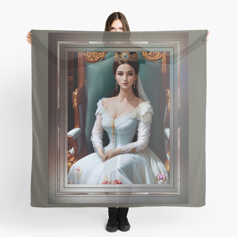 Portrait Of Princess Anarias Stanza AI Concept Art by Xzendor7 - The Captivating White Dress 3 Portrait Of Princess Anarias Stanza Beautiful Sci-Fi AI Concept Art by Xzendor7 Decorative Ladies Scarf