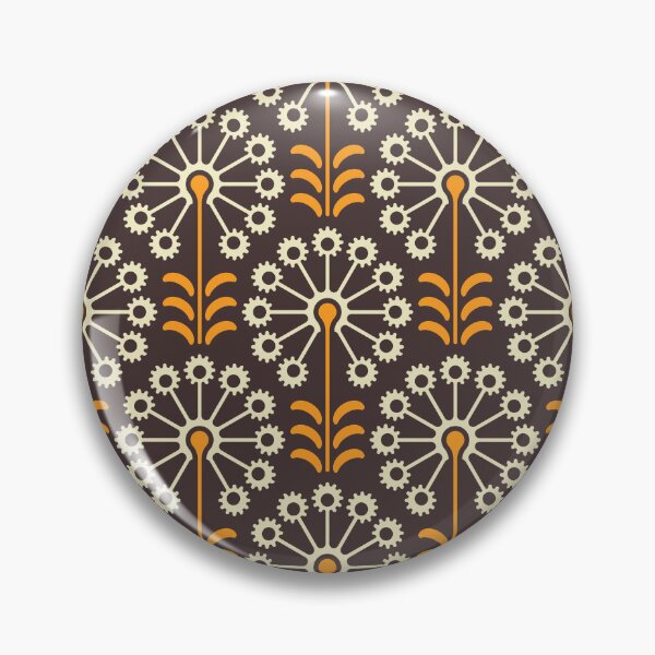 Item preview, KF 0071 D - Retro Vintage Dandelion Flower Minimalist 70s Modern Geometric Floral Pattern designed and sold by KhakiFinch.