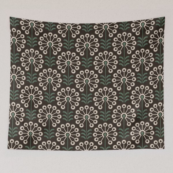 Item preview, KF 0071 F - Retro Vintage Dandelion Flower Minimalist 70s Modern Geometric Floral Pattern designed and sold by KhakiFinch.