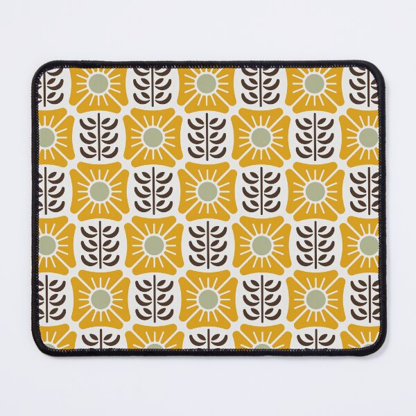 Item preview, KF 0072 F - Retro Vintage Check Flower 70s Modern Geometric Floral Pattern designed and sold by KhakiFinch.