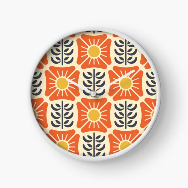 Item preview, KF 0072 G - Retro Vintage Check Flower 70s Modern Geometric Floral Pattern designed and sold by KhakiFinch.