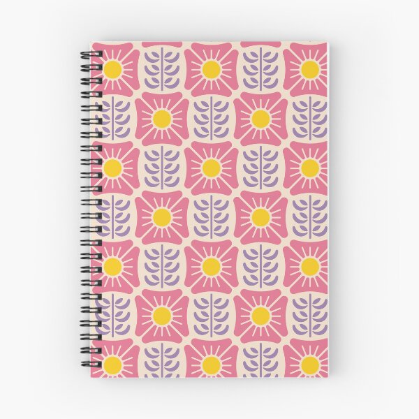 Item preview, KF 0072 H - Retro Vintage Check Flower 70s Modern Geometric Floral Pattern designed and sold by KhakiFinch.