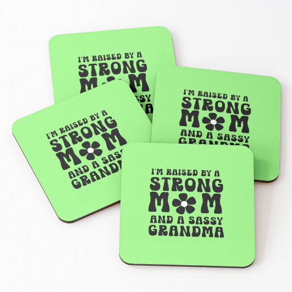 Item preview, I'm Raised by a Strong Mom and a Sassy Grandma Retro Typography Quote designed and sold by thedazzlingmonk.