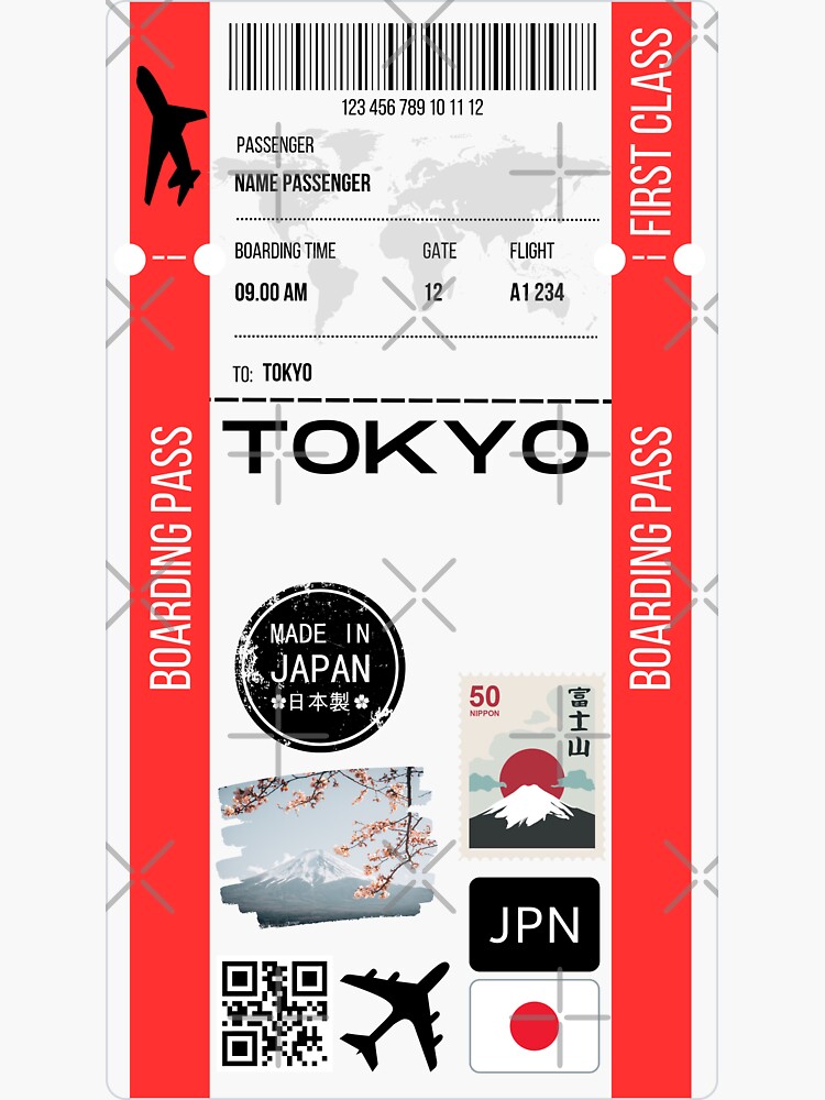 Tokyo Boarding Pass  Sticker
