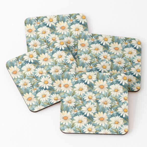 Item preview, Watercolor Soft Pastel Colors Daisy Marguerite Pattern designed and sold by PixelPop1.