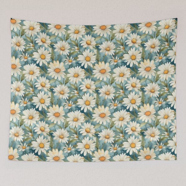 Item preview, Watercolor Soft Pastel Colors Daisy Marguerite Pattern designed and sold by PixelPop1.