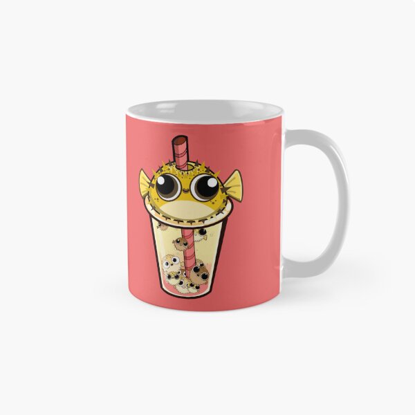 Item preview, “Blowba Tea” Cute Pufferfish (Coral) designed and sold by octopuscafe.