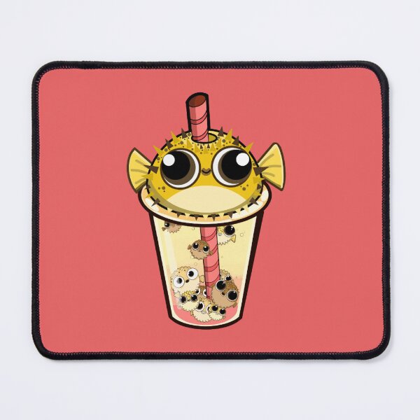 Item preview, “Blowba Tea” Cute Pufferfish (Coral) designed and sold by octopuscafe.