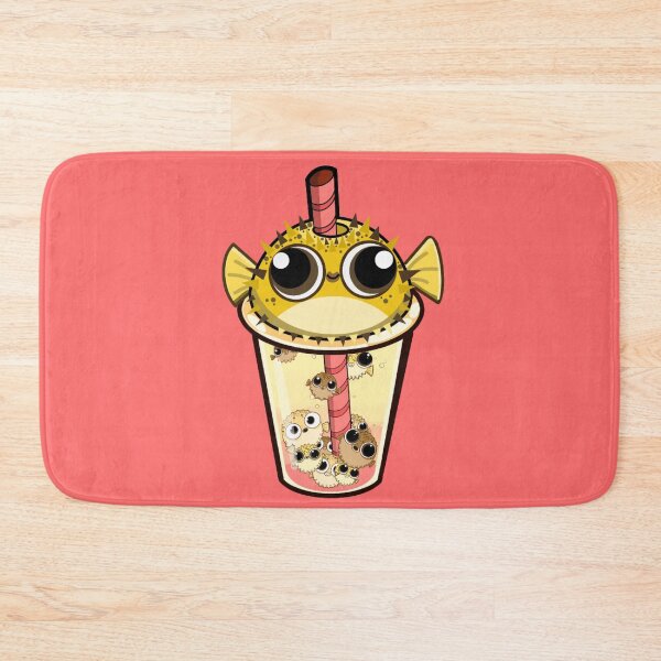 Item preview, “Blowba Tea” Cute Pufferfish (Coral) designed and sold by octopuscafe.