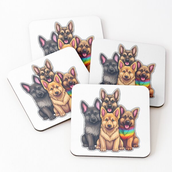 Item preview, Charming and Adorable Rainbow German Shepherd Puppies designed and sold by CatDogBin.