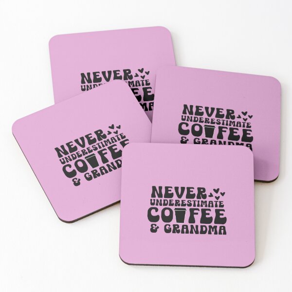 Item preview, Never Underestimate Coffee & Grandma Retro Typography Quote designed and sold by thedazzlingmonk.