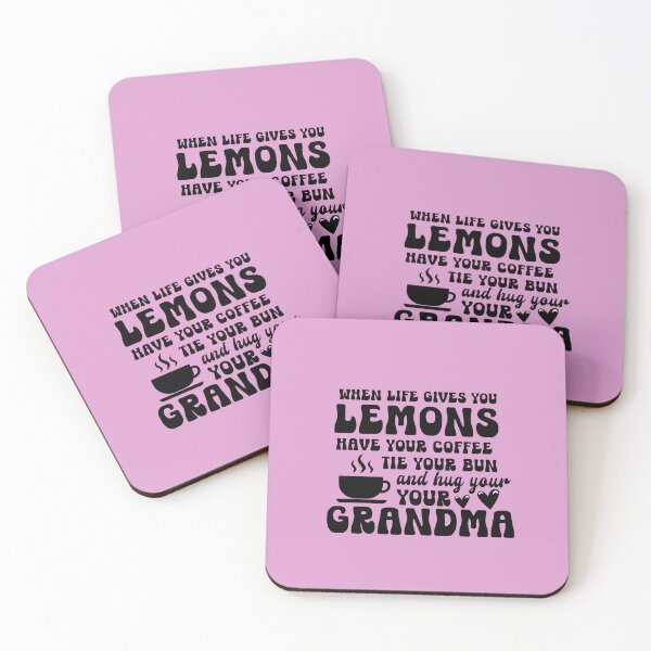 Item preview, When Life Gives you Lemons Have your Coffee Tie your Bun Retro Typography Quote designed and sold by thedazzlingmonk.