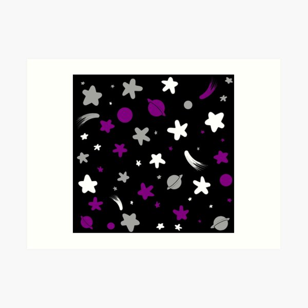 Stars And Planets Pattern Asexual Art Print By Dysperdis Redbubble