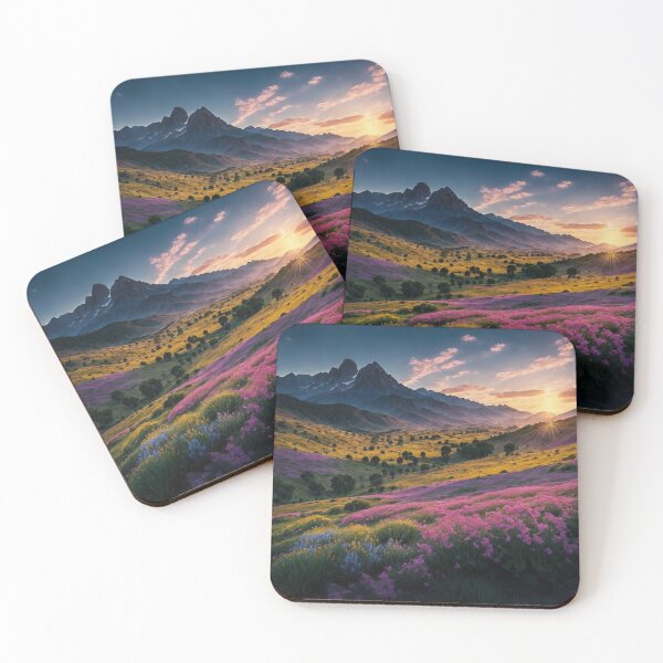 Item preview, A Picturesque Mountain Valley Adorned with Colorful Wildflowers and a Working Ranch, Showcasing the Harmonious Coexistence of Nature and Agriculture, Ai Generated Art designed and sold by AiGens.