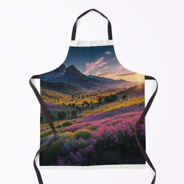 Item preview, A Picturesque Mountain Valley Adorned with Colorful Wildflowers and a Working Ranch, Showcasing the Harmonious Coexistence of Nature and Agriculture, Ai Generated Art designed and sold by AiGens.