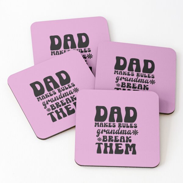 Item preview, Dad Makes Rules Grandma Break Them Retro Typography Quote designed and sold by thedazzlingmonk.