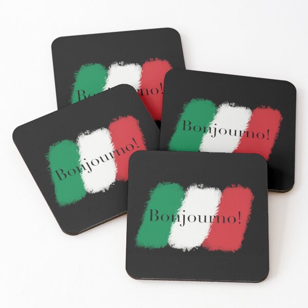 Item preview, Bonjourno simple Italian designer logo with Italian flag colours designed and sold by GeoffBeattie.