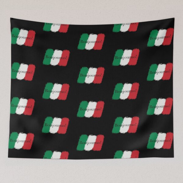 Item preview, Bonjourno simple Italian designer logo with Italian flag colours designed and sold by GeoffBeattie.